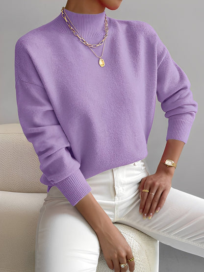 Roxana - Kobiecy elegancki sweter z wysokim kołnierzem