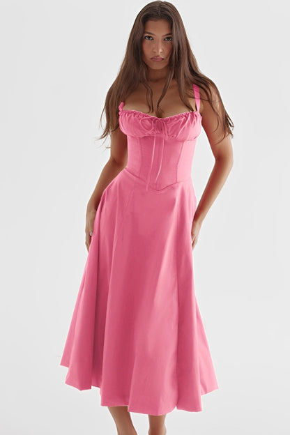 Bonnie - Swobodne, otwarte na plecach sukienka na ramiączka dla kobiet