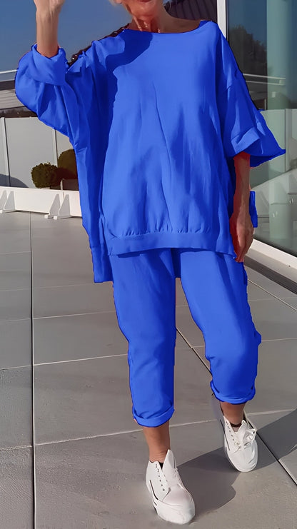 Eleanore - Zestaw dla kobiet z luźnym topem i spodniami
