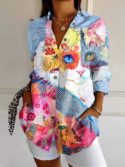 Jessica - Stylowa bluzka z kwiatowym wzorem dla kobiet