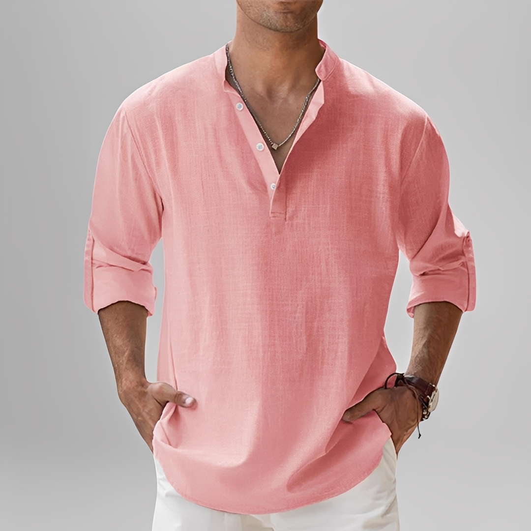 Ezriel - Wygodna koszula męska z półkieszeniami
