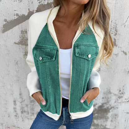 Libby - Luźna damska kurtka dżinsowa z reglanowymi rękawami