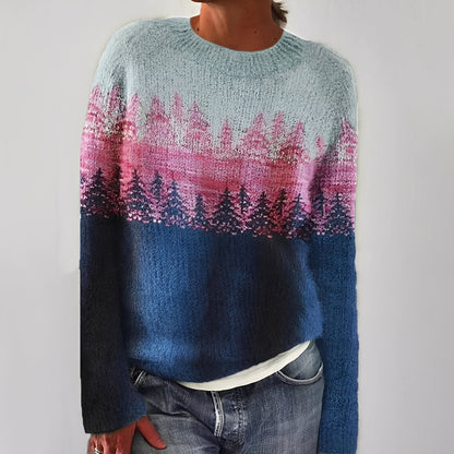 Heather - Klasyczny damski sweter z wzorem