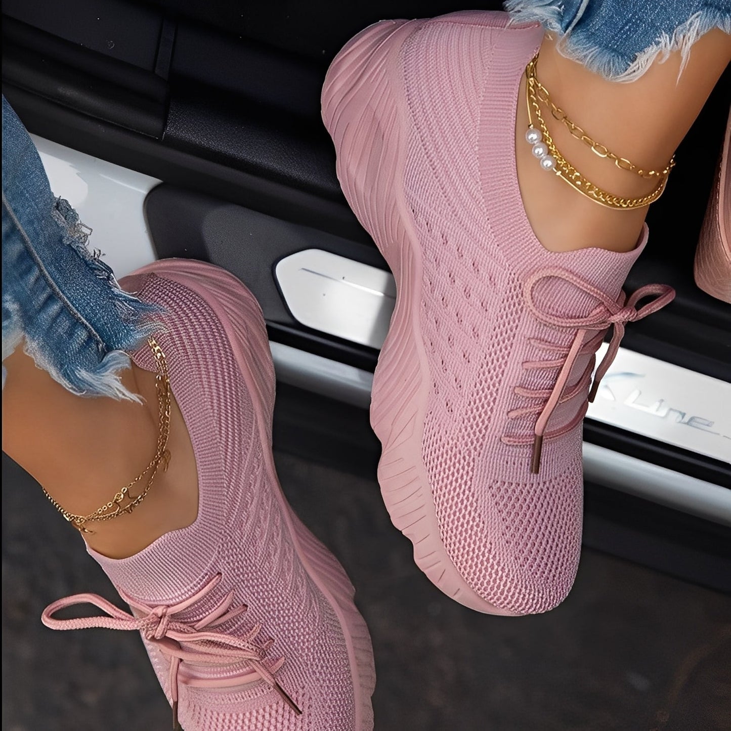 Eleanore - Damskie buty na co dzień z wytrzymałą gumową podeszwą