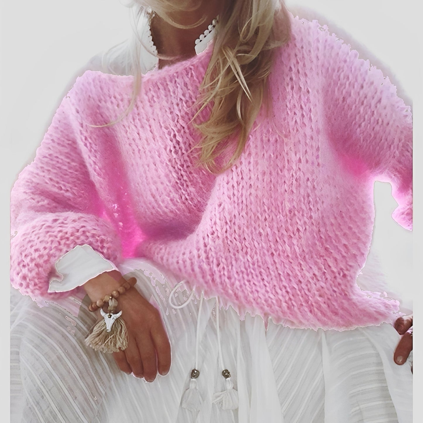 Caroline - Komfortowy, swobodnie dziany sweter damski