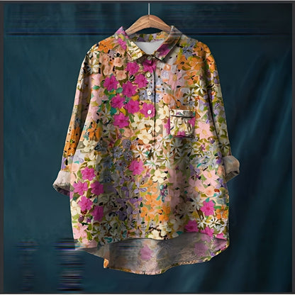 Garance - Damska klasyczna bluzka z długimi rękawami