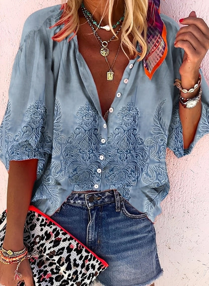 Kristina - Kolorowa, luźna bluzka dla kobiet