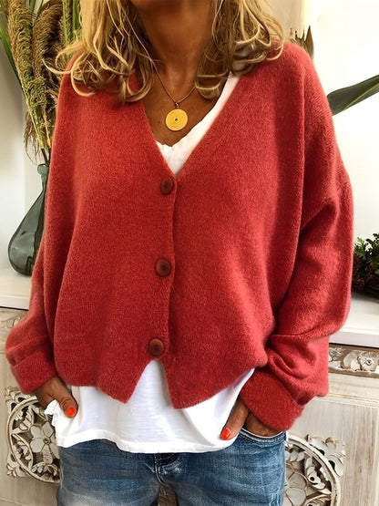 Evette - Luźny damski sweter z guzikami