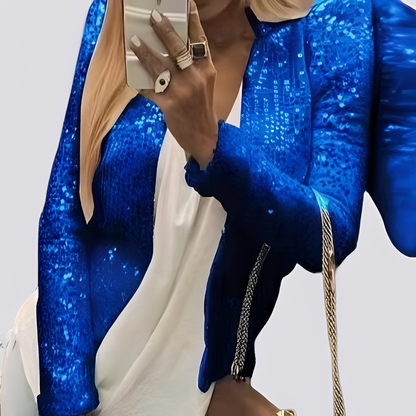 Isabelle - Stylowy krótki żakiet z cekinami dla kobiet