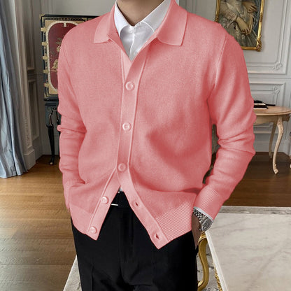 Andrew - Męski sweter z guzikami z wełny o luźnym kroju