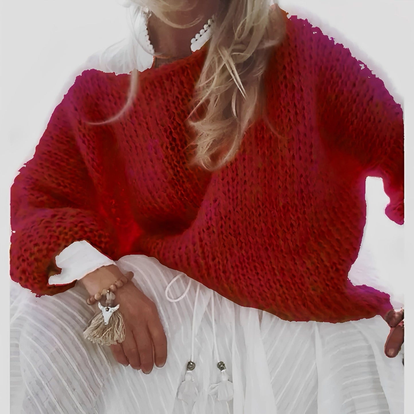 Caroline - Komfortowy, swobodnie dziany sweter damski