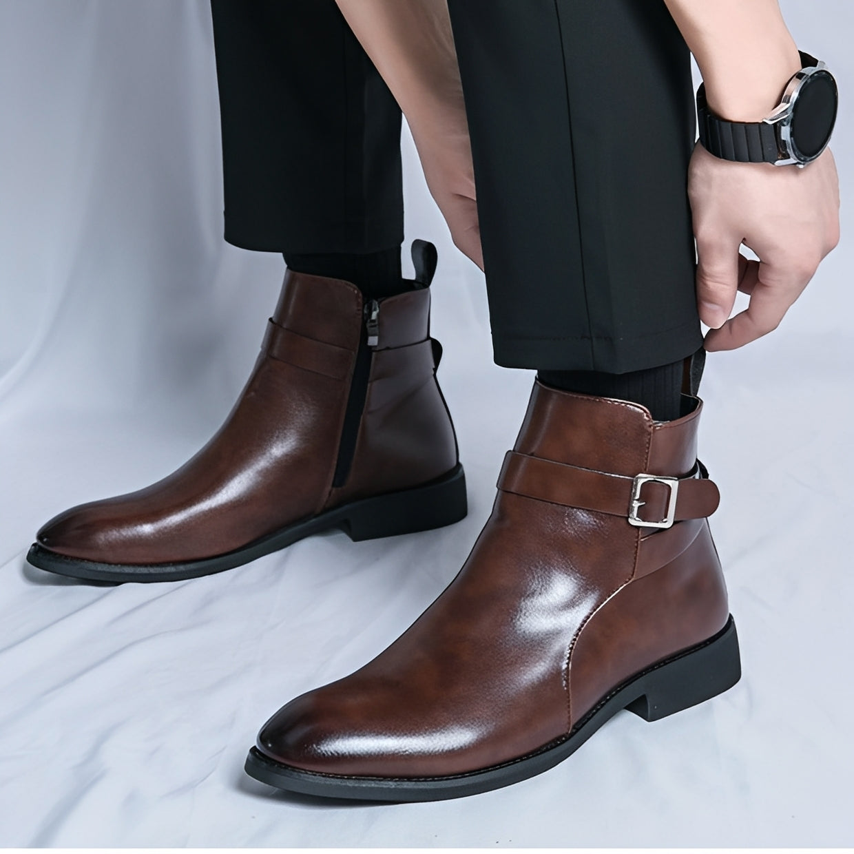 Ronny - Stylowe męskie sztyblety ze skóry