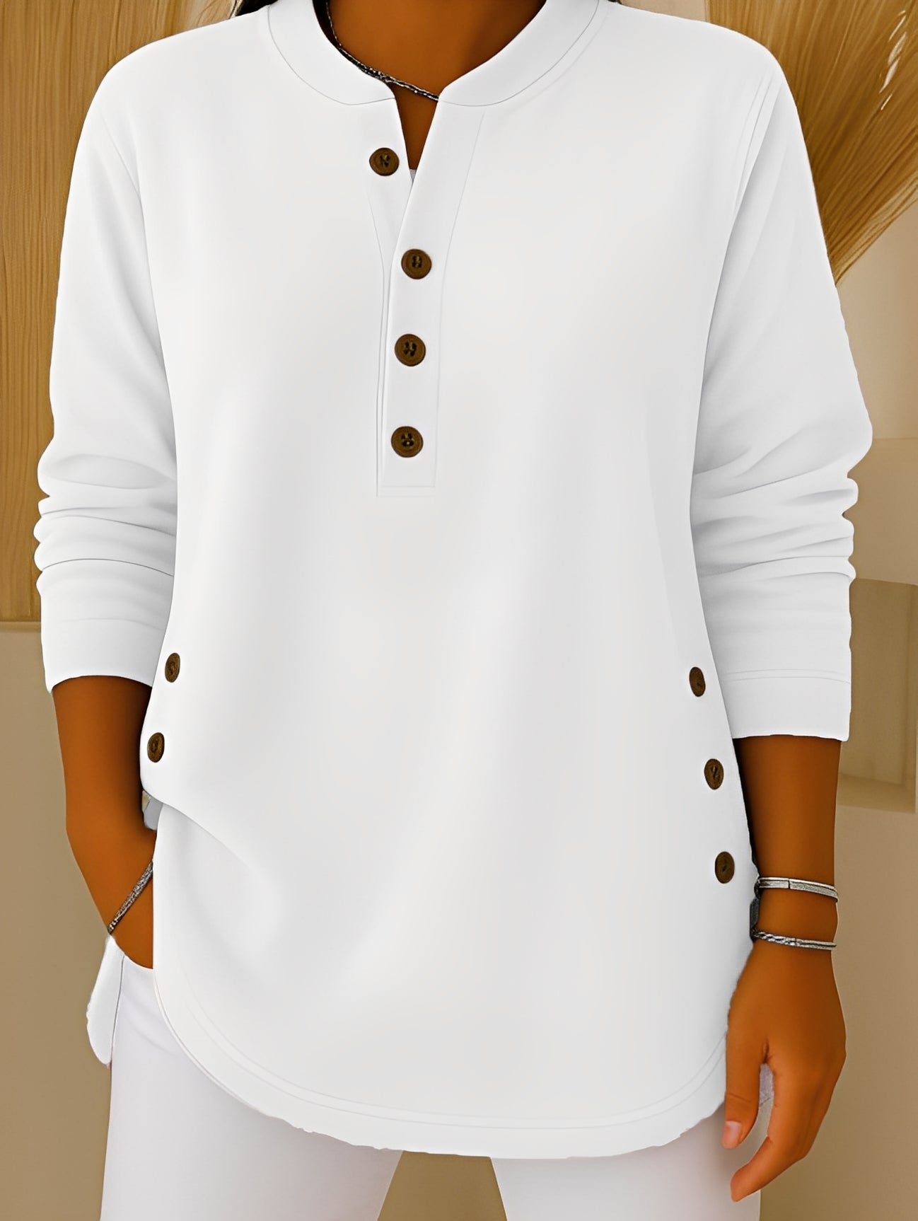 Jocelyn - Sweter z guzikami, luźny fason dla kobiet