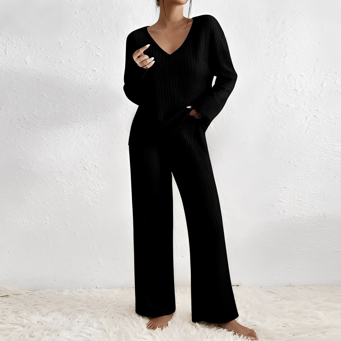 Carly - Nowoczesny dwuczęściowy zestaw dzianinowy dla kobiet