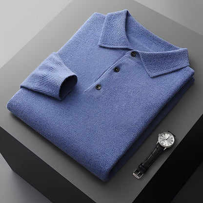 Romilly - Elegancki kaszmirowy sweter polo dla mężczyzn