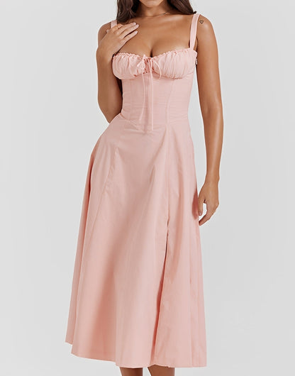 Alyssa - Dopasowana midi sukienka w kwiatowy wzór dla kobiet