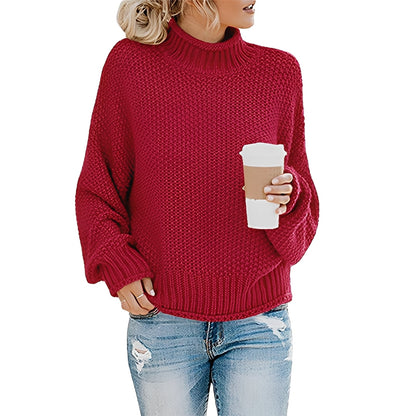 Evalyn - Luźny golfowy sweter damski