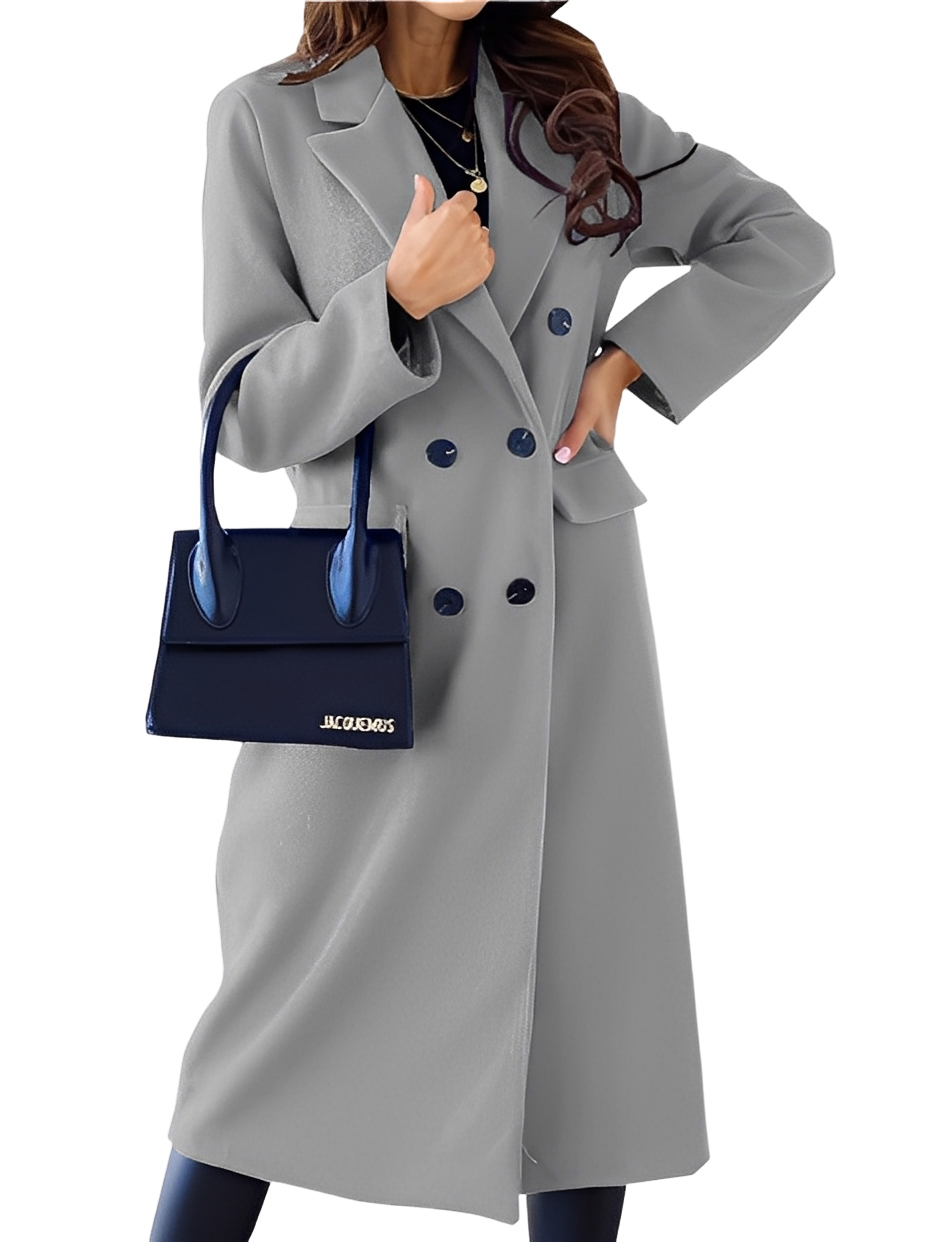 Jocelin - Stylowy, ciepły płaszcz dwurzędowy dla kobiet