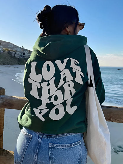 Rebeccah - Luźny kobiecy hoodie z nadrukiem