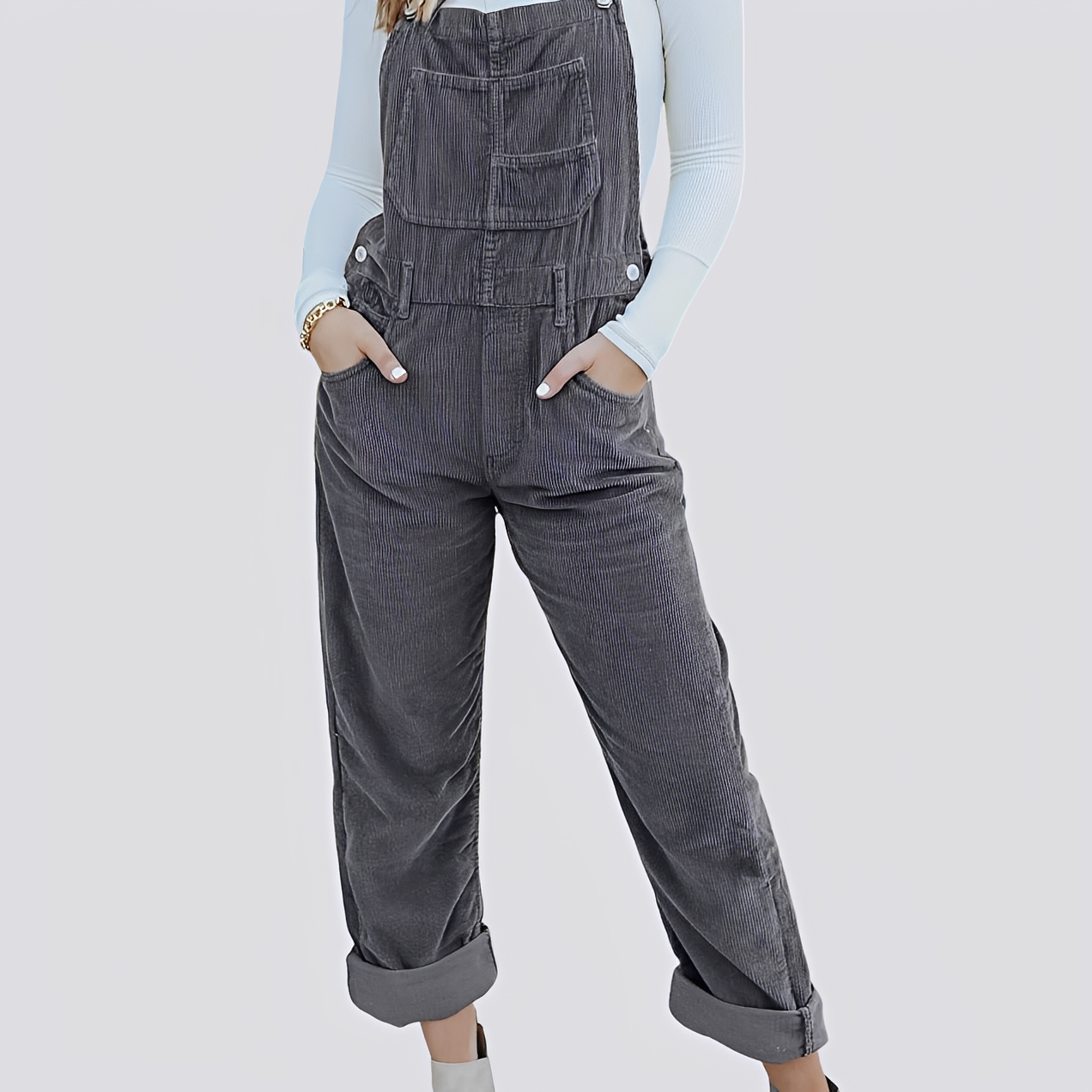 Maggie - Swobodny jeansowy kombinezon z krzyżowanymi plecami dla kobiet