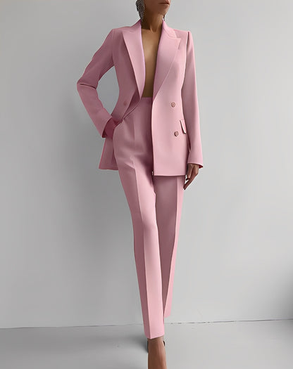 Nydia - Elegancki damski zestaw Slim-Fit z marynarką i spodniami
