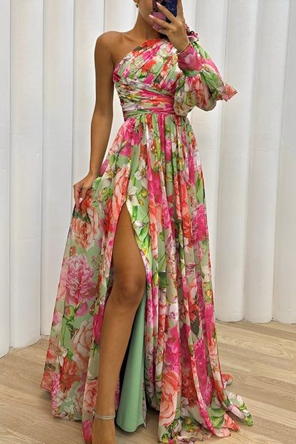 Katherine - Kwiatowa, lekka sukienka na ramię dla kobiet