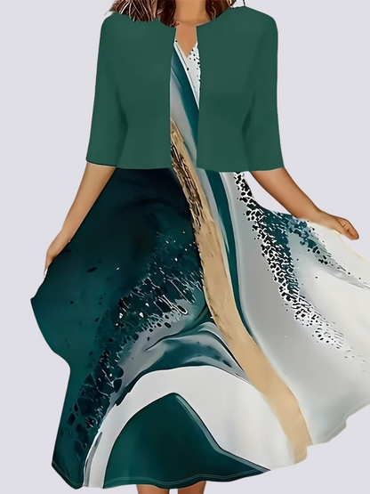 Jessica - Stylowe dwuczęściowe set z długą sukienką dla kobiet