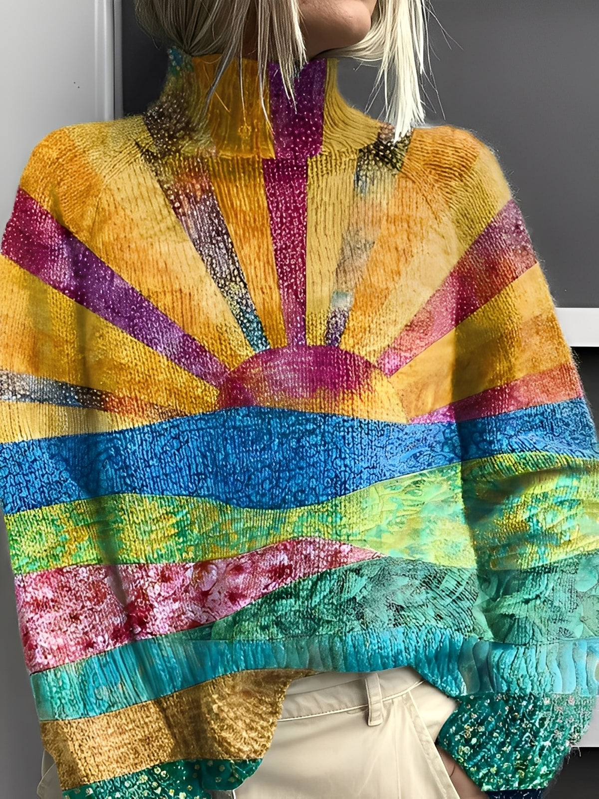 Giselle - Stylowy, kolorowy golf dla kobiet