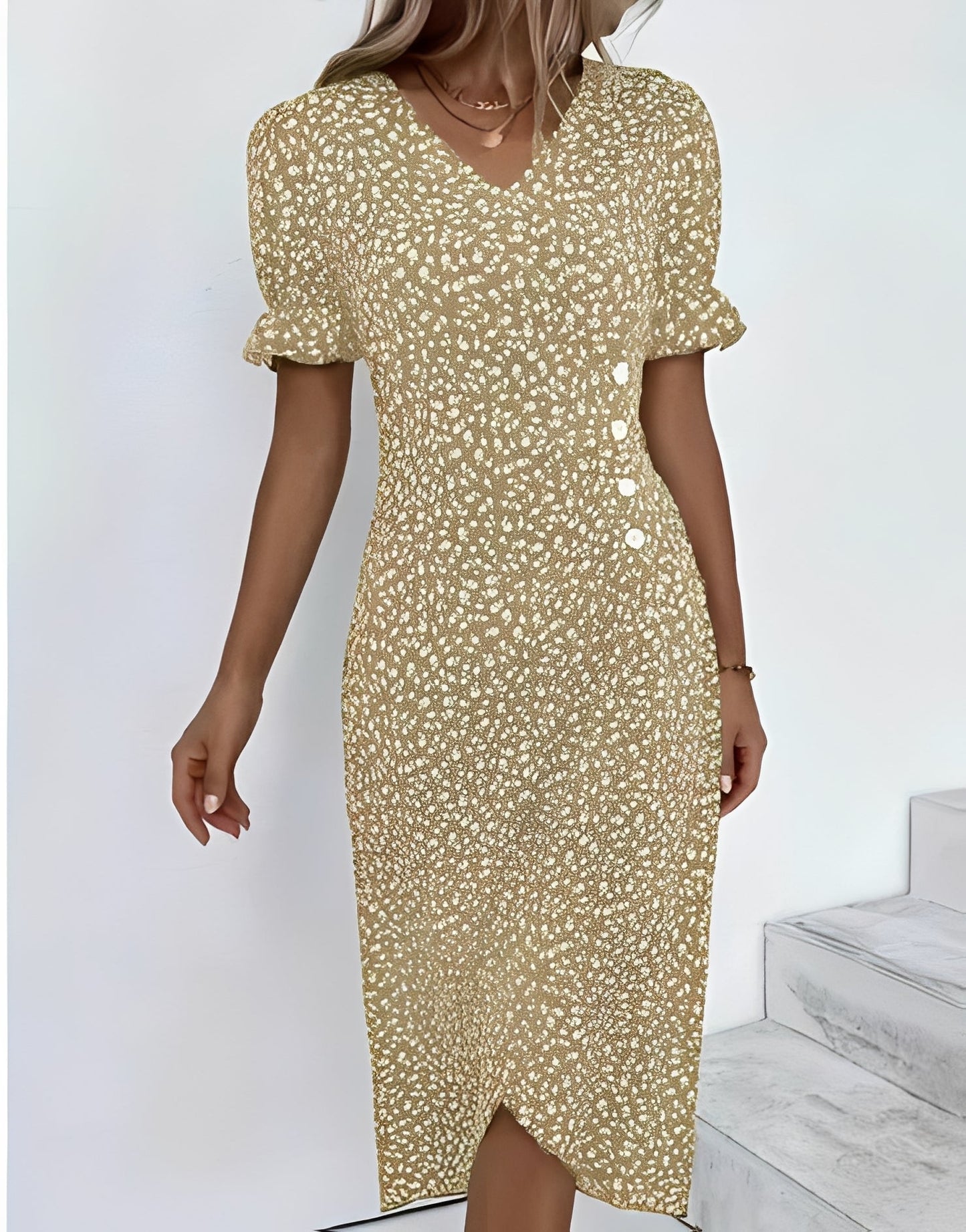 Rachael - Swobodne sukienka kopertowa w kwiatowy wzór dla kobiet