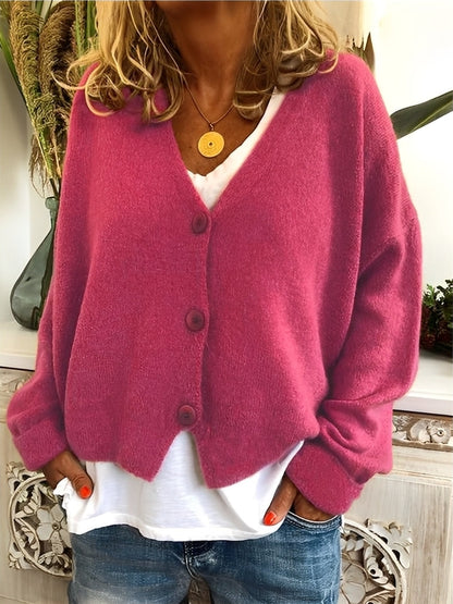 Evette - Luźny damski sweter z guzikami