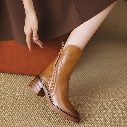 Connie - Stylowe botki na solidnym obcasie dla kobiet