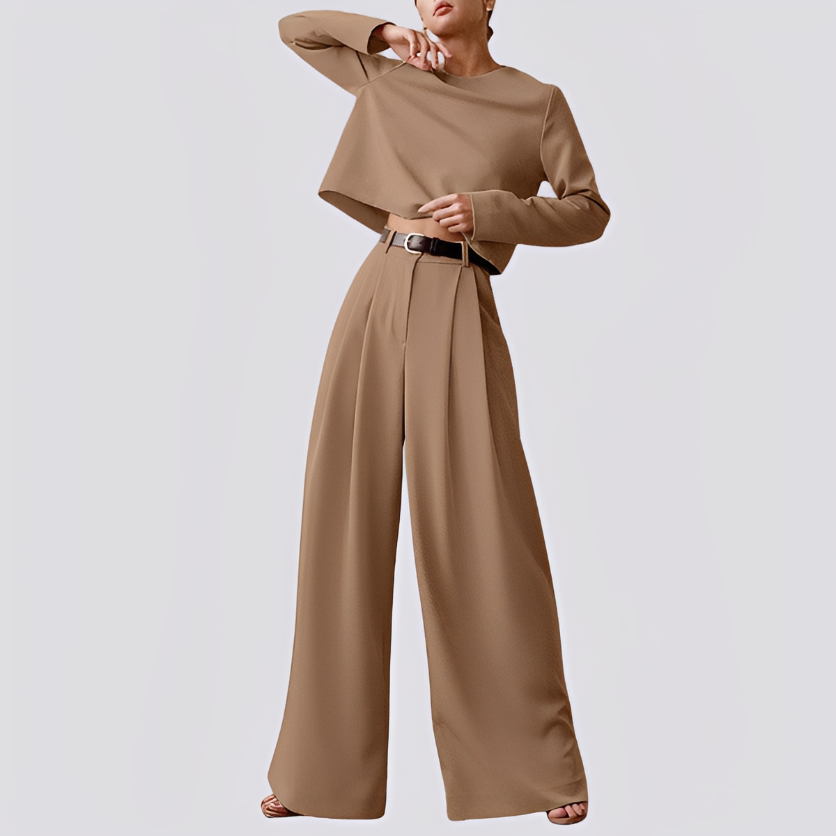 Irene - Stylowy top i szerokie spodnie dla kobiet