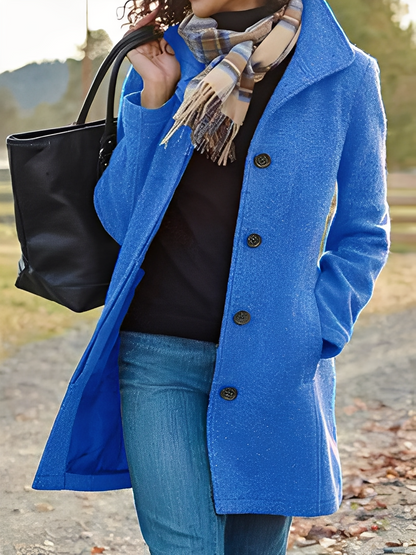 Jaclyn - Stylowy, praktyczny damski płaszcz tweedowy