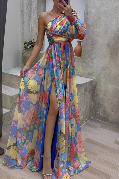 Katherine - Kwiatowa, lekka sukienka na ramię dla kobiet