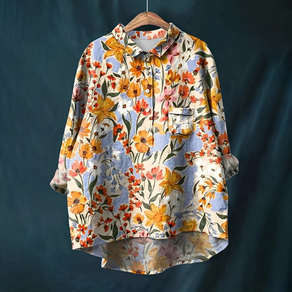 Garance - Damska klasyczna bluzka z długimi rękawami