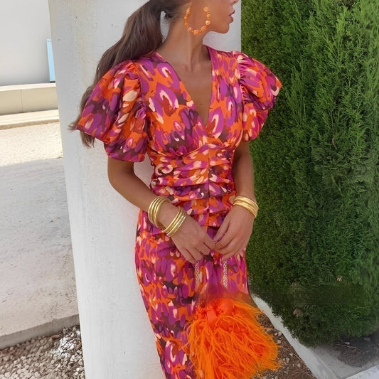 Stacey - Stylowa, obcisła sukienka z nadrukiem dla kobiet