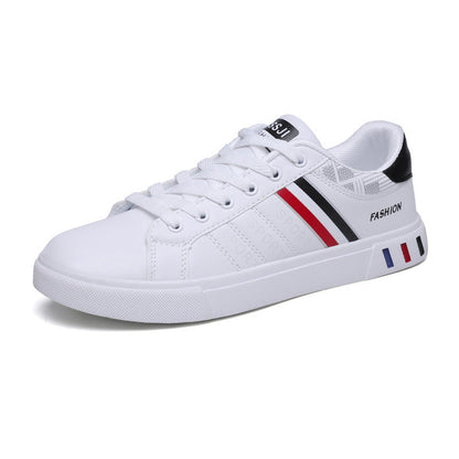 Noah - Białe Męskie Buty Casual z Paskami