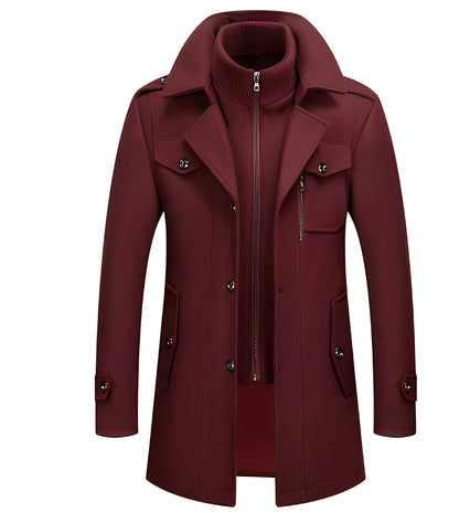 Hervé - Męski ciepły zimowy płaszcz