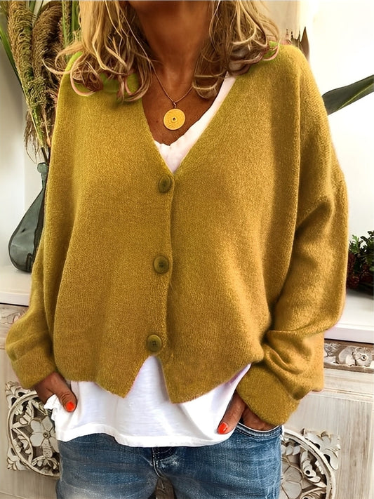 Evette - Luźny damski sweter z guzikami