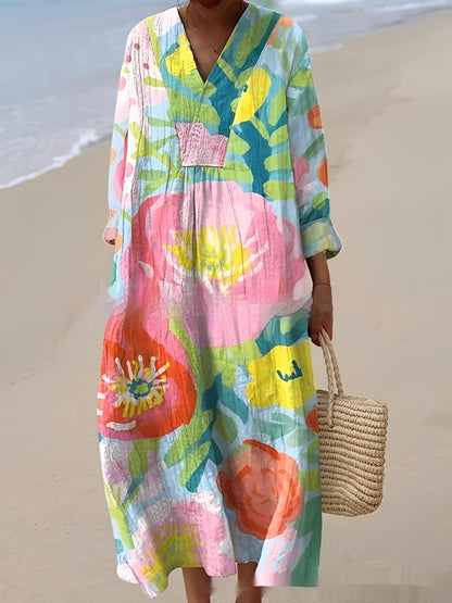 Jean - Stylowa, luźno szyta, średniej długości sukienka dla kobiet