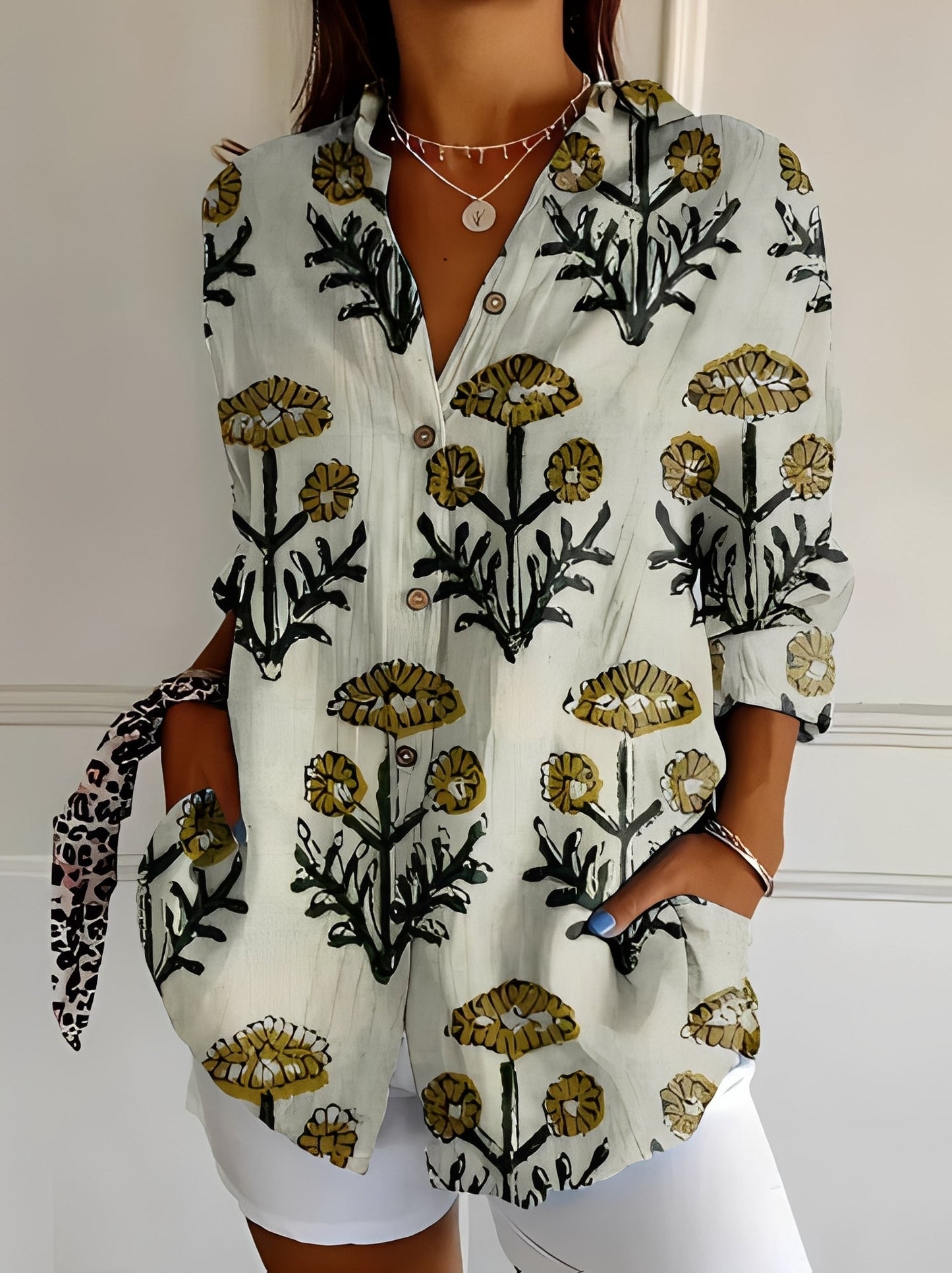 Jessica - Stylowa bluzka z kwiatowym wzorem dla kobiet