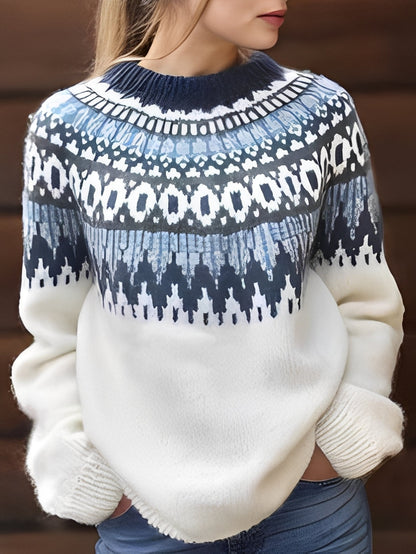 Lorine - Ciepły kobiecy sweter z eleganckim wzorem