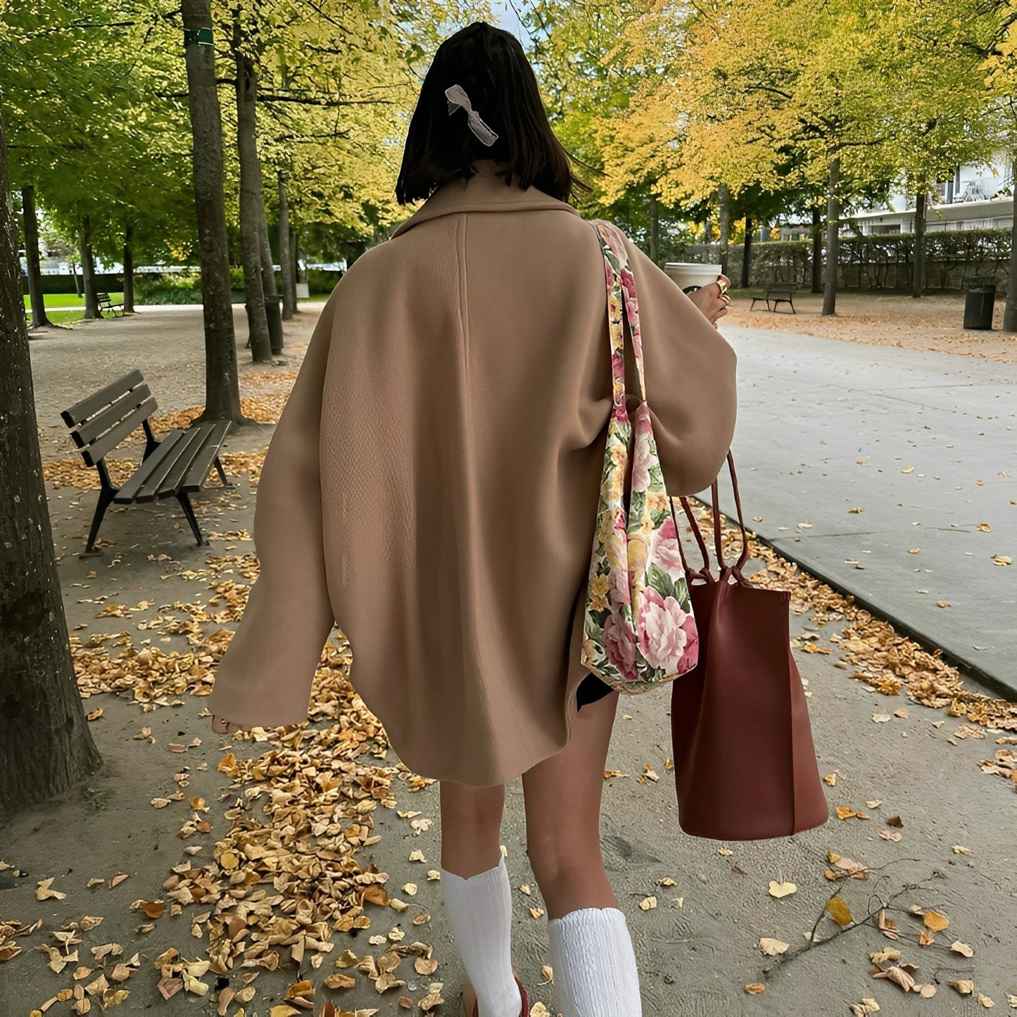 Verity - Oversized płaszcz z podwójnym rzędem guzików dla kobiet