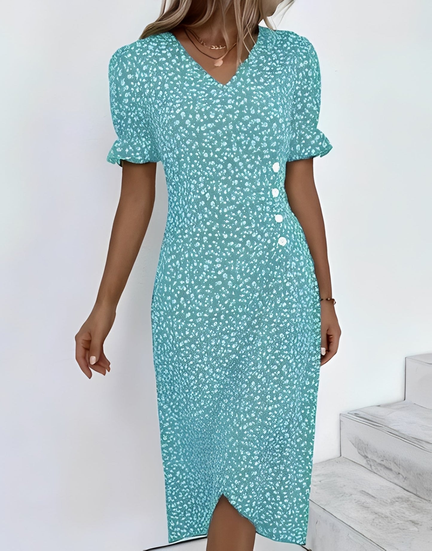 Rachael - Swobodne sukienka kopertowa w kwiatowy wzór dla kobiet