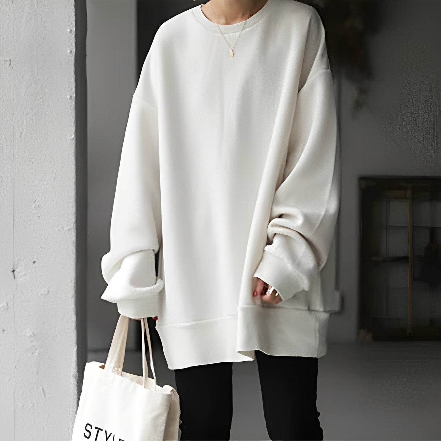 Andrina - Duży sweter z okrągłym dekoltem dla kobiet