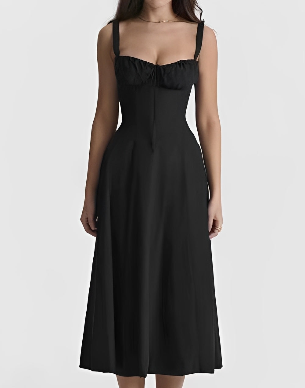 Alyssa - Dopasowana midi sukienka w kwiatowy wzór dla kobiet