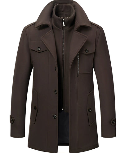 Hervé - Męski ciepły zimowy płaszcz