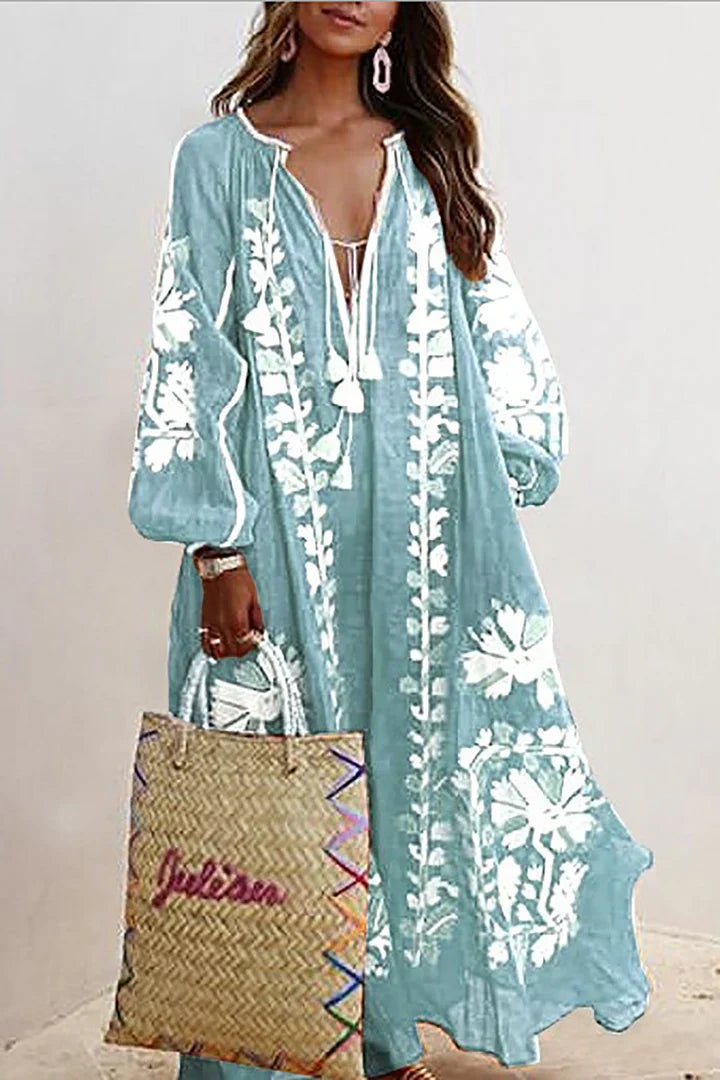 Nelia - Letnia Sukienka Boho w Kwiaty Breezy