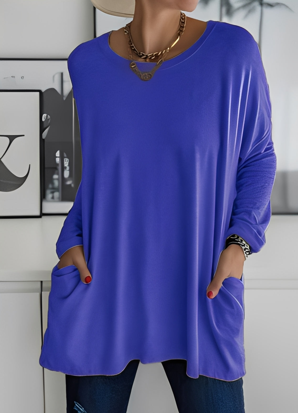 Shanene - Luźny, nieskomplikowany sweter damski