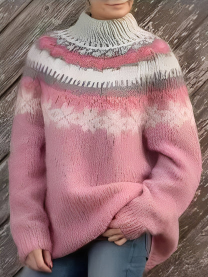 Lorine - Ciepły kobiecy sweter z eleganckim wzorem